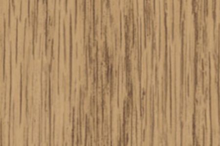 Interior window frame finish swatch in light oak — featuring a warm golden-brown tone with pronounced vertical woodgrain texture for a classic, natural wood look.