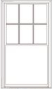 White window with a 3-over-1 half colonial grid pattern — combining traditional style in the upper sash with a clear lower pane for added light and visibility.