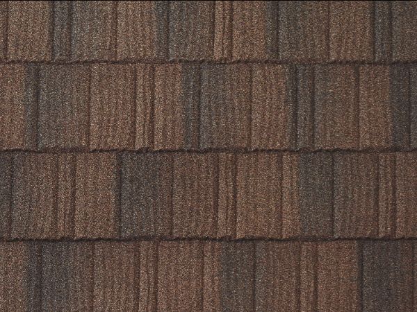 Barclay metal shake roofing in a rich brown tone for durable and stylish roof replacement by roofing specialists