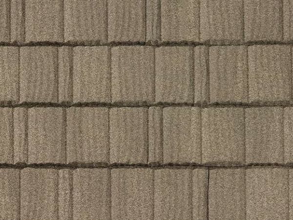 Harborwood metal shake roofing in a soft taupe shade for a timeless, durable roof by roofing specialists