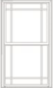"White window featuring a perimeter grid pattern with clean lines framing the edges of each sash — offering a sleek, modern look with unobstructed central views.