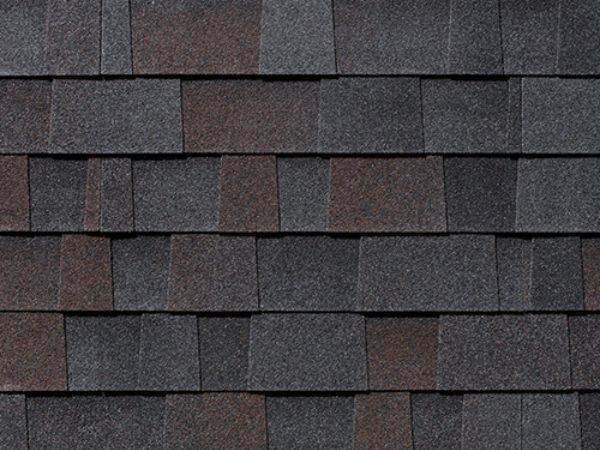 Malarkey Black Oak asphalt shingles with deep black and oak-brown tones for elegant roofing"