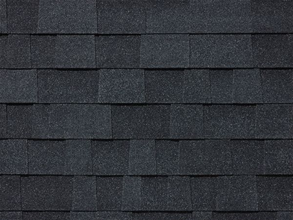 Malarkey Brilliant Black asphalt shingles with glossy deep black finish for sleek roofing